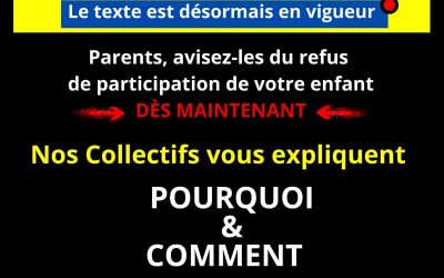 QUESTIONNAIRE VSS À L’ÉCOLE : Le décret est publié, parents, il est temps d&rsquo;agir ! Voici nos courriers